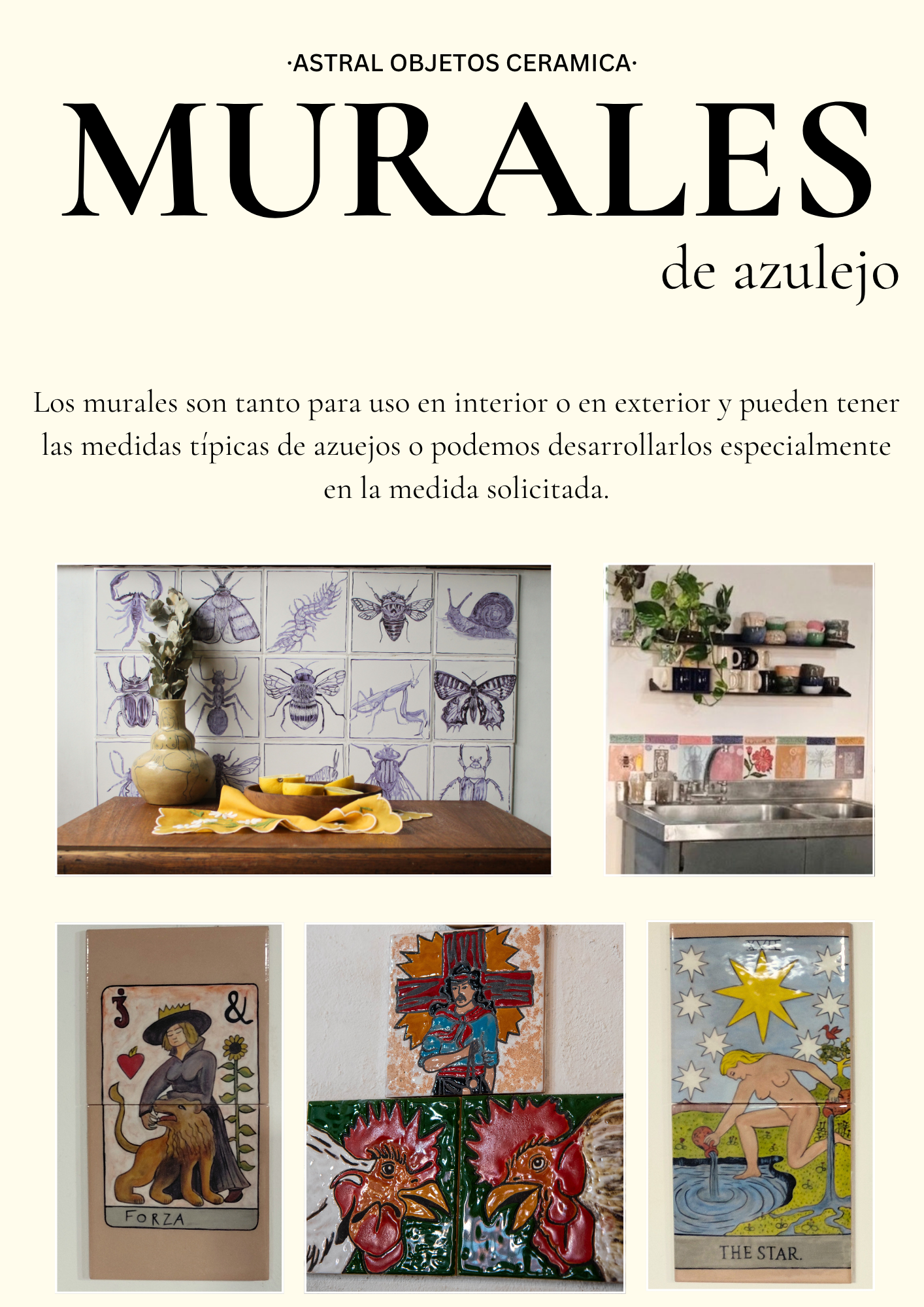 mural de azulejo personalizado de mayolica, cuerda seca y pintura bajo cubierta